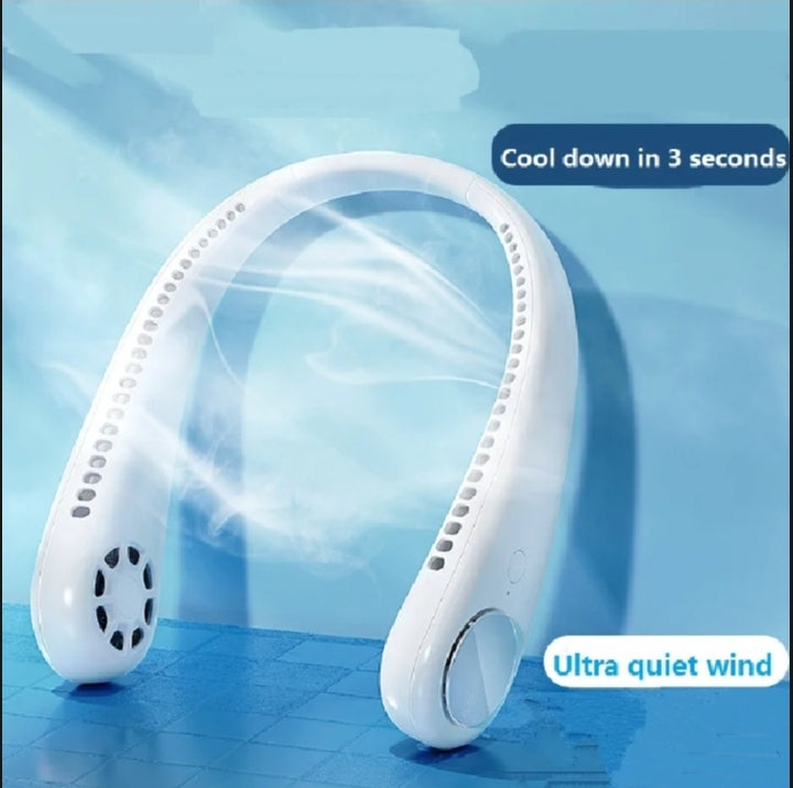 Portable Neck Fan, Hands Free "Hands-Free Bladeless Fan: 360° Cooling Personal Portable Neck Fan - Rechargeable and Convenient"