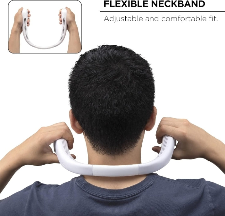 Portable Neck Fan, Hands Free "Hands-Free Bladeless Fan: 360° Cooling Personal Portable Neck Fan - Rechargeable and Convenient"