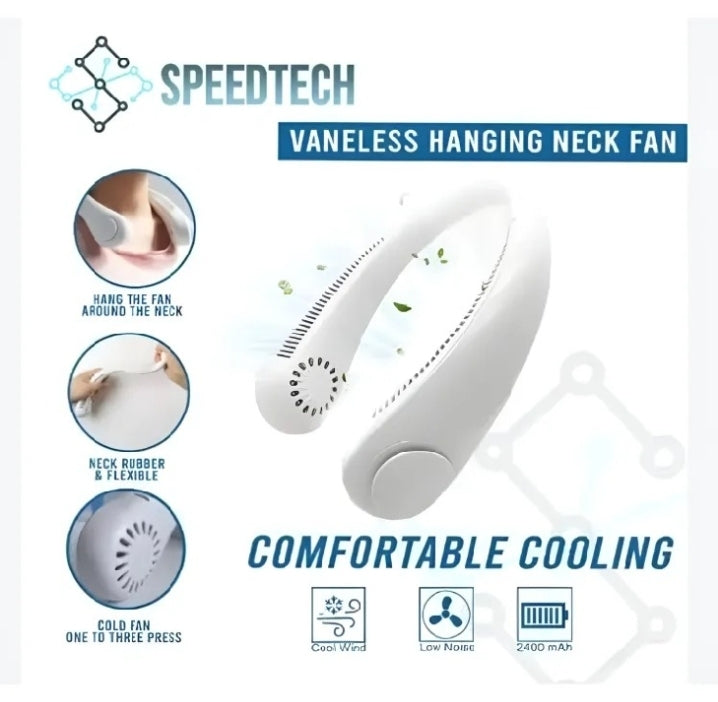 Portable Neck Fan, Hands Free "Hands-Free Bladeless Fan: 360° Cooling Personal Portable Neck Fan - Rechargeable and Convenient"
